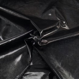 Metallic Elastique 2 Way Stretch Polyester Spandex Fabric Dance Wear Black