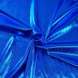Metallic Elastique 2 Way Stretch Polyester Spandex Fabric Dance Wear Royal Blue