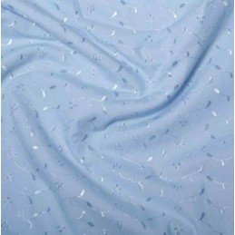 Blue Broderie Anglais 3 Hole Pattern Dress Craft Fabric