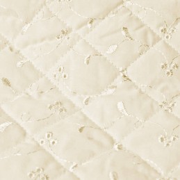 Cream Quilted 112cm Wide Broderie Anglais 3 Hole Fabric