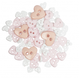 White Black Buttons Mini Love Hearts Acrylic Plastic Assorted 