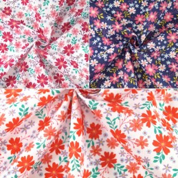 Polycotton Fabric Country Scents Flowers Floral Garden Plants