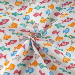 Finding Freedom Fishes Aquatic Sealife Polycotton Fabric