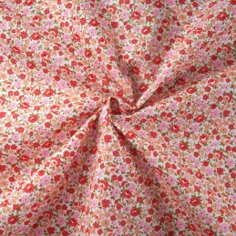 Samantha's Sweet Floral Garden Flowers and Blooms Polycotton Fabric Orange
