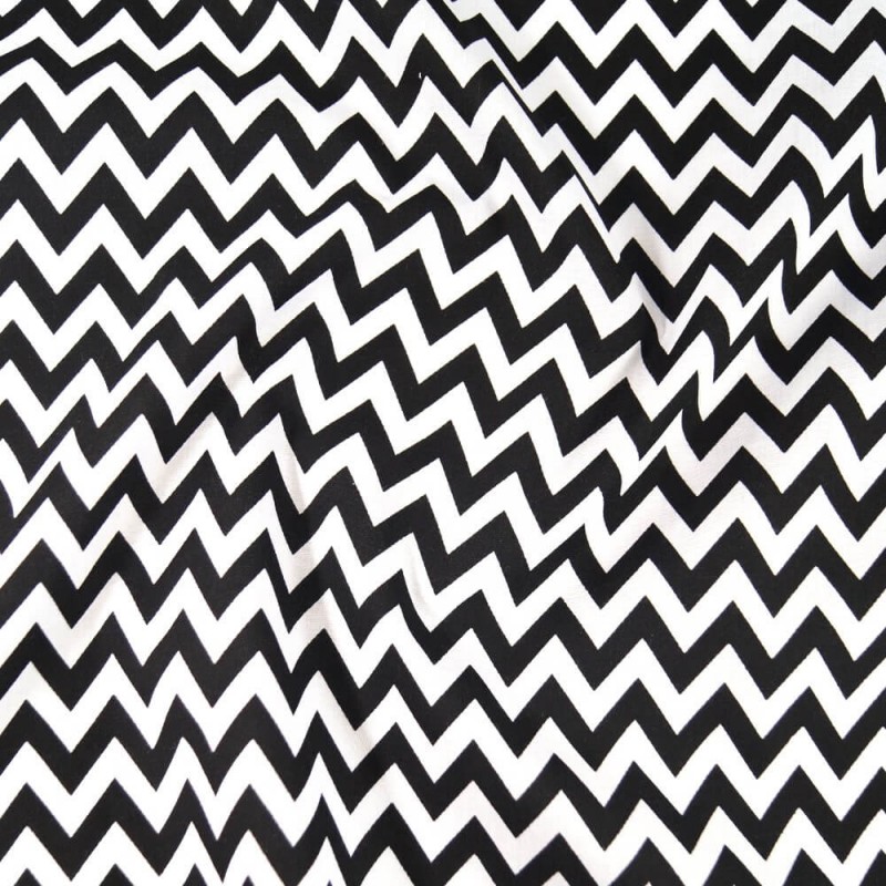 Polycotton Fabric 6mm Zig Zag Chevron Stripes Craft 