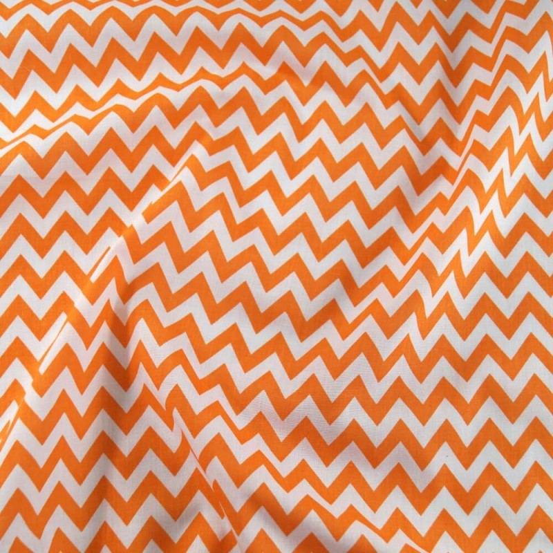 Polycotton Fabric 6mm Zig Zag Chevron Stripes Craft 