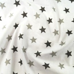 Polycotton Fabric 27mm Starry Sky Stars On White Space Galaxy Light/ Dark