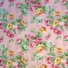 Polycotton Fabric Pink Roses Bunches Floral Flowers Rose