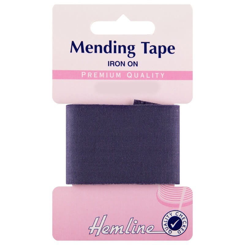 Hemline 1m x 35mm Iron On Mending Tape Repair Clothes Premium Quality 100% Cotton