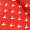100% Cotton Fabric Lifestyle Christmas Reindeer Faces Glitter Noses  140cm Wide