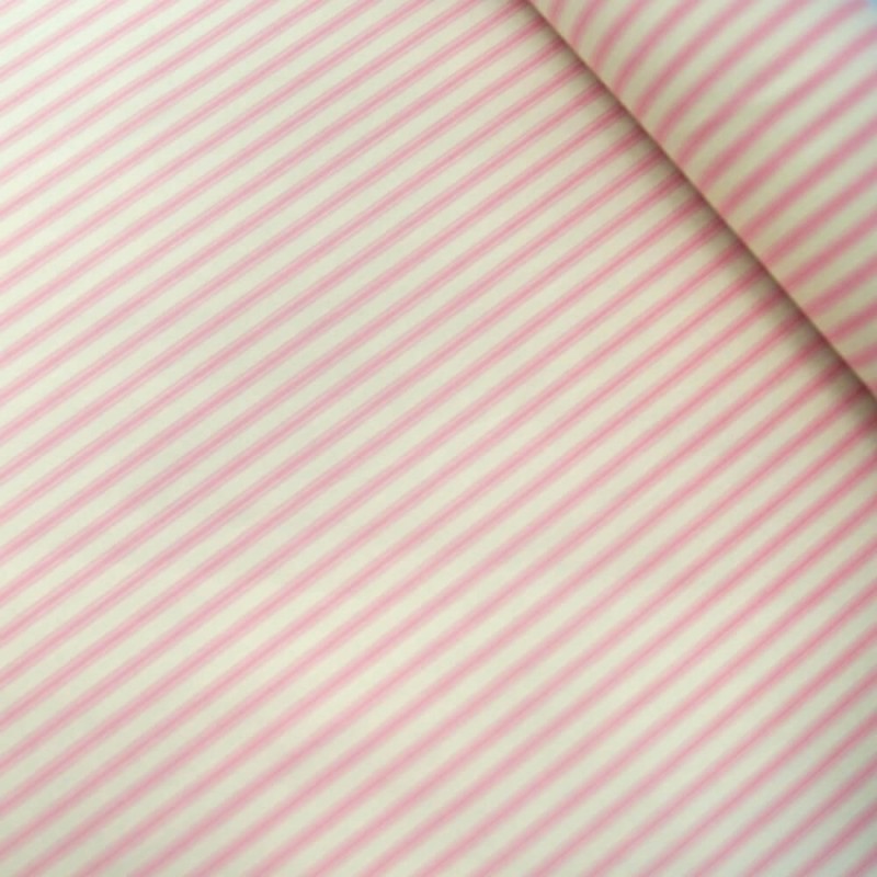 100% Cotton Poplin Fabric Rose & Hubble Ticking Stripes Fashion Pink