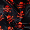 Polyester Satin Fabric Halloween Skulls & Crossbones Pirate Fancy Dress 140cm Wide