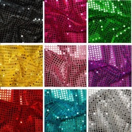 6mm Sequin Shiny Sparkly Material Nylon Polyester Fabric Fancy Dress