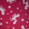 Polar Fleece Anti Pil Fabric White Unicorn Silhouettes & Stars Print