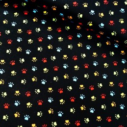 100% Cotton Patchwork Fabric Colourful Pets Dogs Cats Animals Paw Prints Col.102 Paw Prints