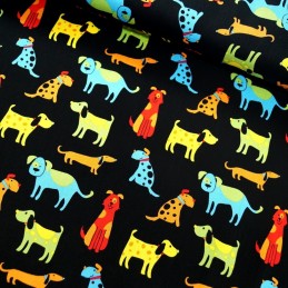 100% Cotton Patchwork Fabric Colourful Pets Dogs Cats Animals Paw Prints Col. 103 Dogs