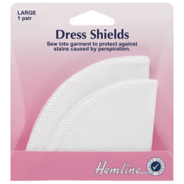 Large Hemline Dress Shields Full Sleeve White In Small, Medium, Large