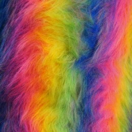 Rainbow Fur Long Haired Cuddle Toy Fur Unicorn 150cm Wide