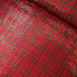 Cotton Lurex Fabric Red & Green Tartan Checks Checked Christmas Festive (2)