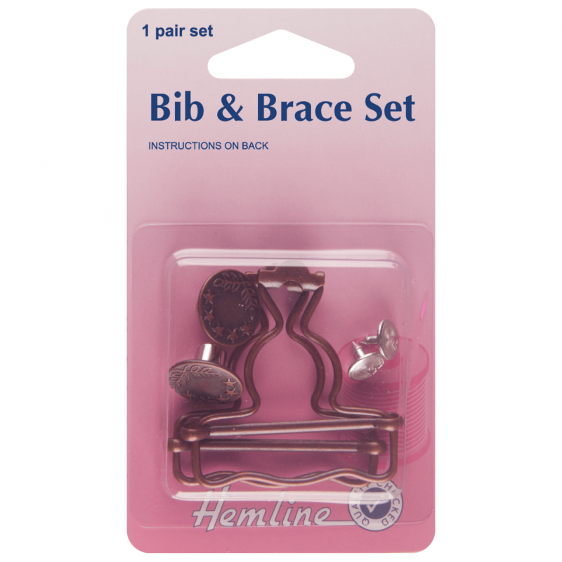 Hemline Bib and Brace Set 1 Pair In Bronze Or Silver