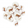 15 x Assorted Standing Deer Stag Wooden Craft Buttons 18mm - 25mm