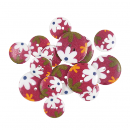 15 x Assorted Daisy Delight Wooden Craft Buttons 18mm - 25mm 