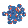 15 x Assorted Daisy Delight Blue Wooden Craft Buttons 18mm - 25mm 