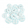 15 x Assorted Diamond Stripe Wooden Craft Buttons 18mm - 25mm 
