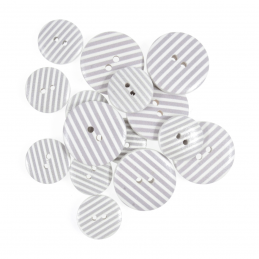 15 x Assorted Candy Stripes Wooden Craft Buttons 18mm - 25mm 