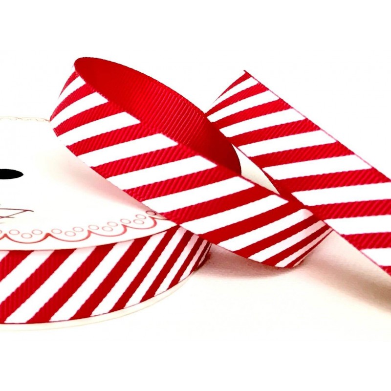 16mm Red Bertie's Bows Candy Cane Merry Christmas Grosgrain Craft Ribbon Selection
