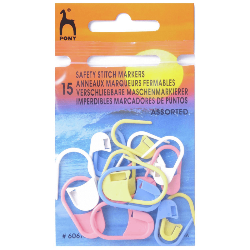 15 x Pony Safety Stitch Markers, Assorted Colours and Sizes
