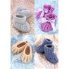 Sirdar Knitting Pattern 1487 Pitcot Slip Tuck Edge Baby Bootees Shoes Socks