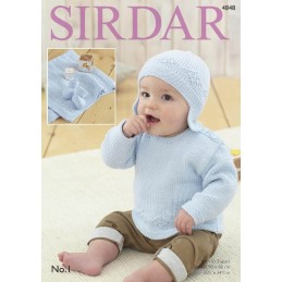Sirdar Knitting Pattern 4848 Baby Bonnet Blanket Cardigan
