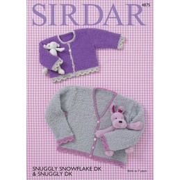 Sirdar Knitting Pattern 4875 Baby Round Neck and V Neck Cardigan