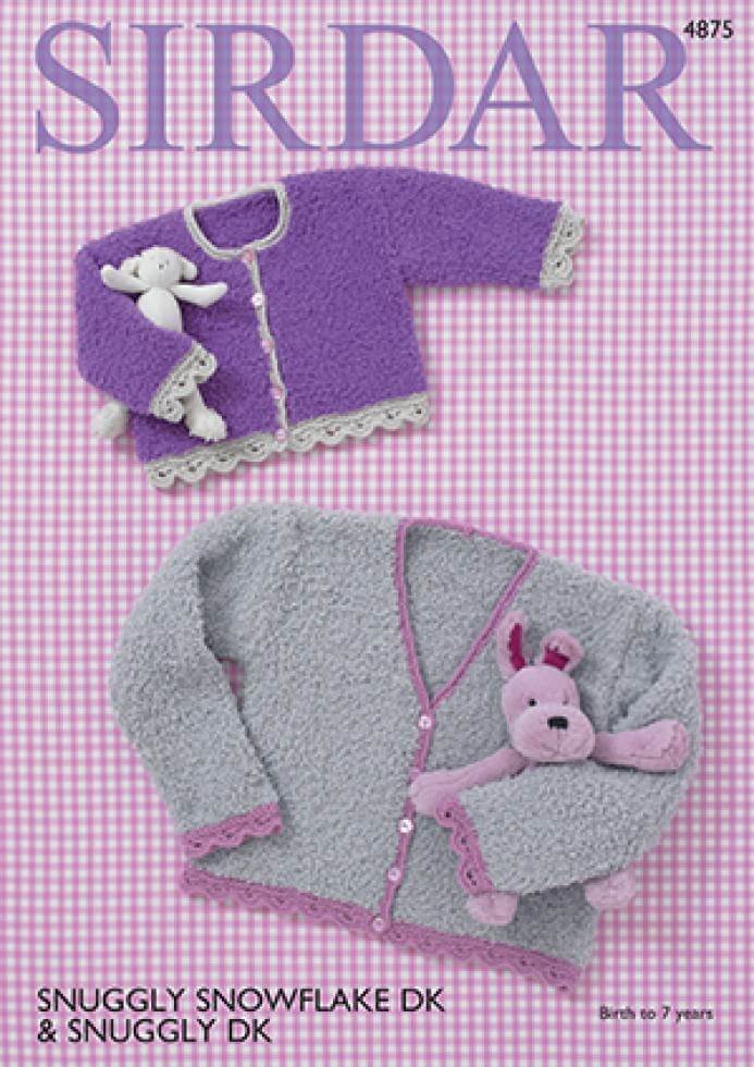 Sirdar Knitting Pattern 4875 Baby Round Neck and V Neck Cardigan