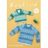 Hayfield Knitting Pattern 4934 Easy Knit V Neck Round Neck Sweater Jumper