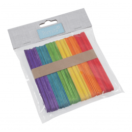 Trimits Coloured 50 x Wooden Lollipop Ice Lolly Sticks Kids