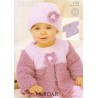 Sirdar Knitting Pattern 1772 Baby Flower Cardigan & Hat 0-7 Years