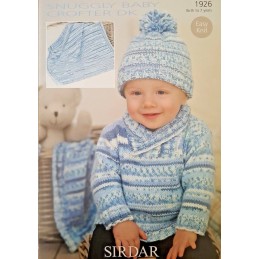 Sirdar Knitting Pattern 1926 Baby Turn Back Hat Cardigan Blabket 0-7 Years