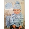 Sirdar Knitting Pattern 1926 Baby Turn Back Hat Cardigan Blabket 0-7 Years