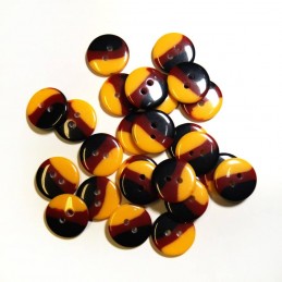 20 x 20mm Tricolour Flag Buttons Germany Romania Malawi France Denmark 10 Black/ Wine/ Yellow