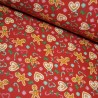 Polycotton Fabric Christmas Gingerbread Hearts Candy Cane Festive Bow Xmas Sweet