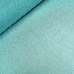Aqua 100% Polyester Fabric Melange Linen Look Dressmaking Curtains 145cm Wide