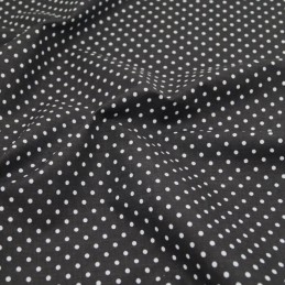 Polycotton Fabric 4mm Spots Polka Dots Spotty Craft Dress Black