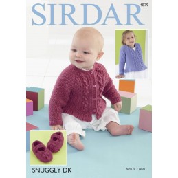 Sirdar Knitting Pattern 4879 Baby Childrens Round Neck Cardigan 0-7 Years