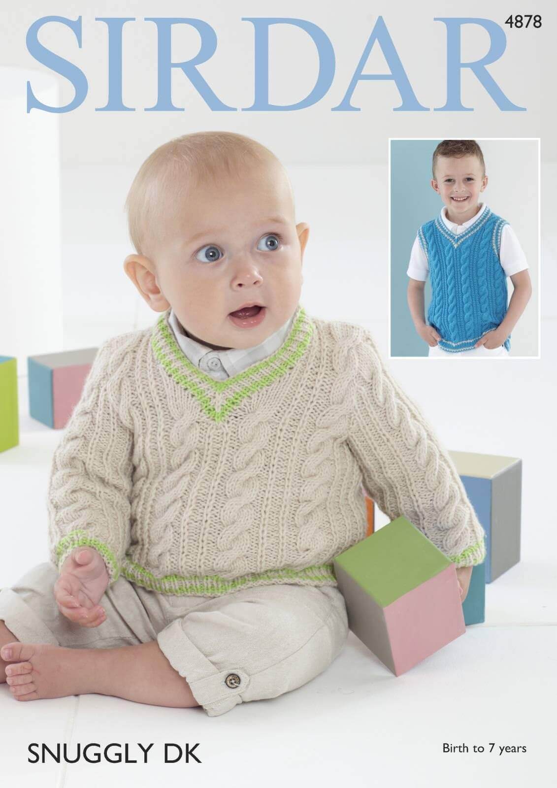 Sirdar Knitting Pattern 4878 Baby Childrens Cardigan Sweater  0-7 Years