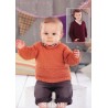 Sirdar Knitting Pattern 4583 Baby Childrens Round Neck V Neck Sweater 0-7 Years