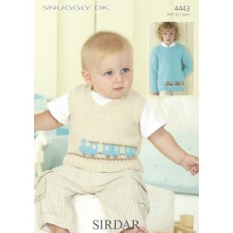 Sirdar Knitting Pattern 4443 Baby Childrens Choo Choo Train Jumper 0-7 Years
