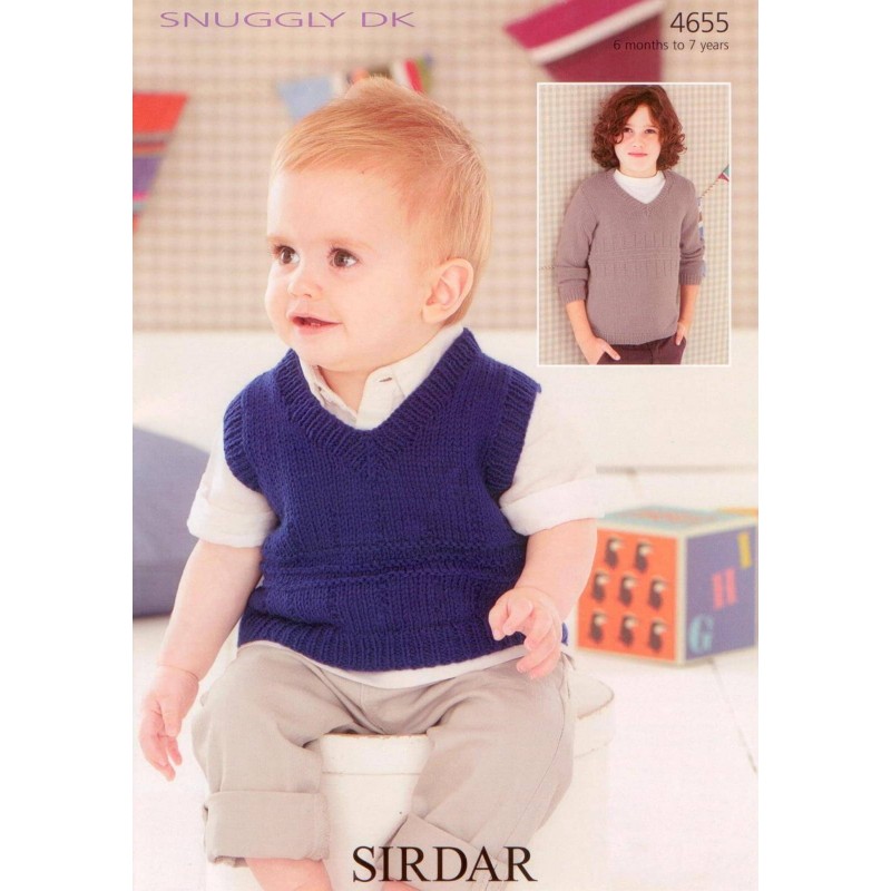 Sirdar Knitting Pattern 4655 Baby Childrens Sweater Tank Jumper 0-7 Years