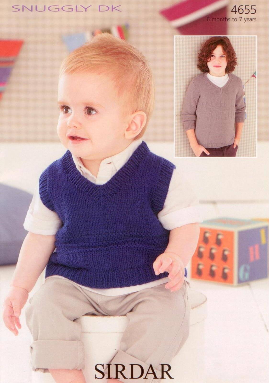 Sirdar Knitting Pattern 4655 Baby Childrens Sweater Tank Jumper 0-7 Years